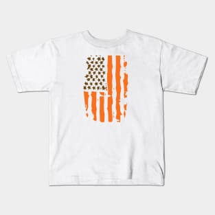 Orange, Brown, and White Kids T-Shirt